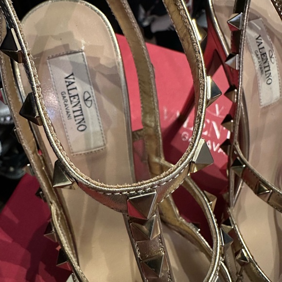 ✨BNIB✨ VALENTINO GARAVANI rockstud gold Diamond star pattern heels size 40 - Picture 7 of 12